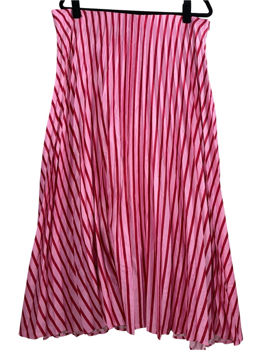 Eloquii Pink Striped Pleated Skirt